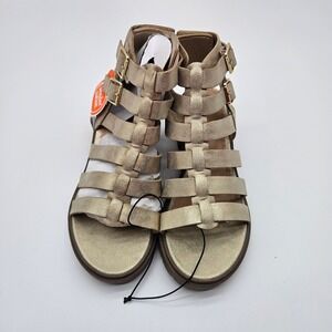 Wonder Nation Girls Gold Gladiator Block Heel Sandals Size 4